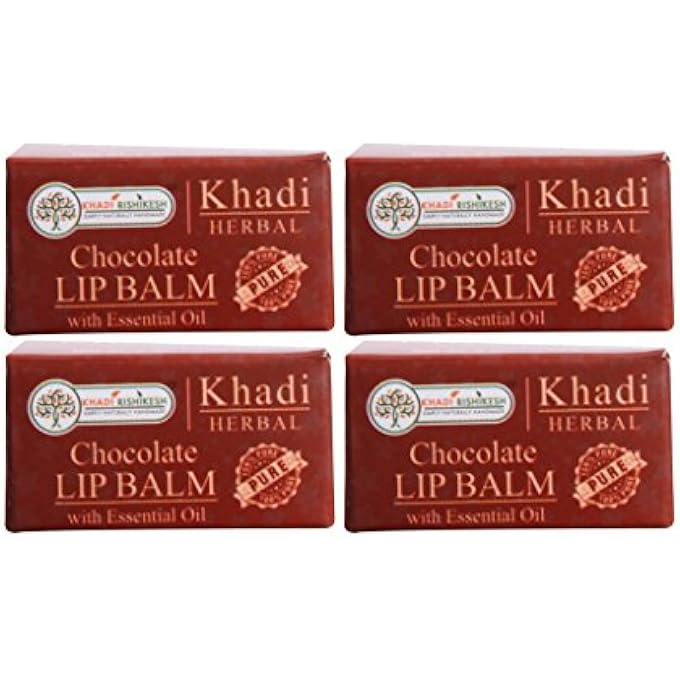 KHADI RISHIKESH HERBAL CHOCOLATE LIP BALM COMBO SET PACK OF - 8GM X 4 (32GM) - Image 1